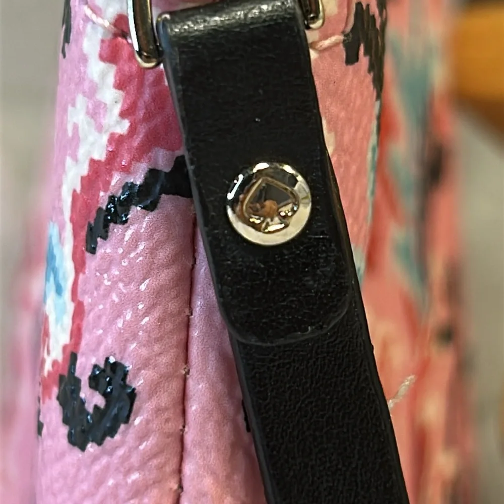 Kate Spade cross stitch pattern cosmetic bag